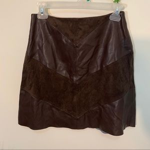 Zara Faux Leather Chocolate Brown Mini Skirt